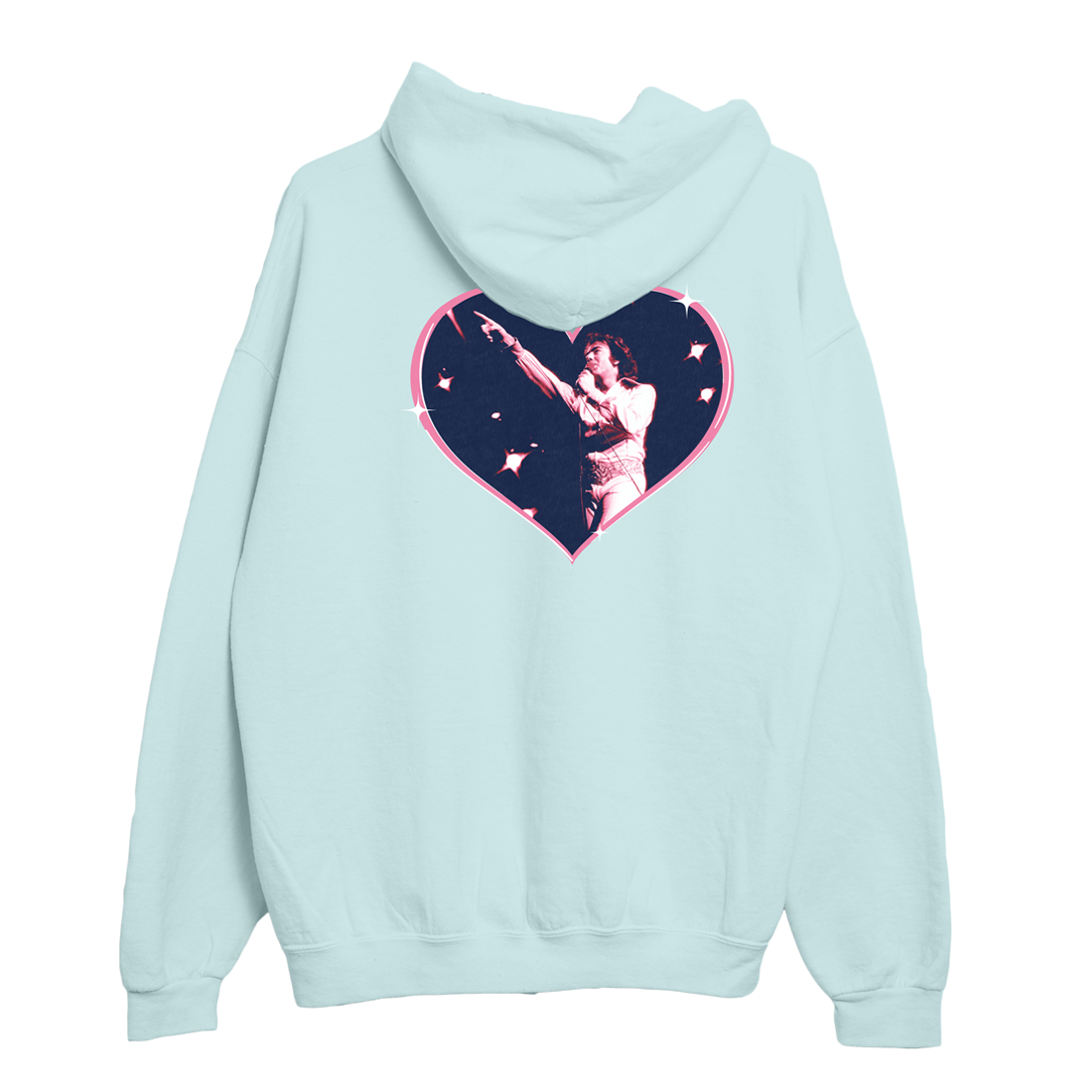 Blue Heart Frame Hoodie Back